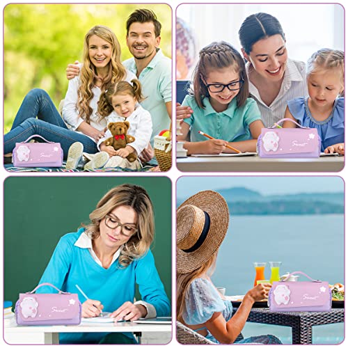 Vicloon Large Pencil Case, Big Capacity Pencil Pen Bag Multi Compartments Office Stationery Makeup Bag Stress Release Pencil Case School Students Girls Boys Teen Storage Organizer Gifts Purple