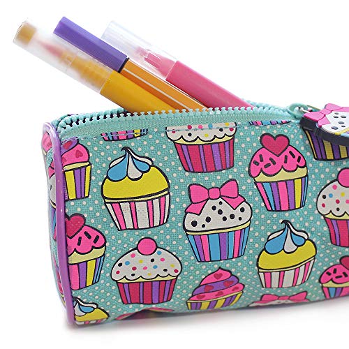 Fashion Stationery Pencil Cases in a Cupcake Dotty Girls Kids Children's Back to School Pencil Case Pencil Pouch