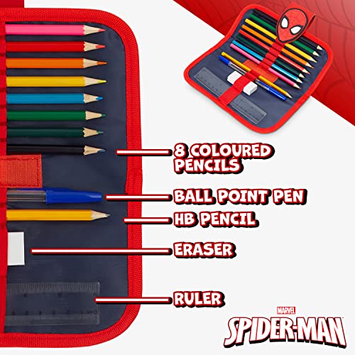 Marvel Boys Pencil Case Spiderman Pencil Cases for Kids with Stationery