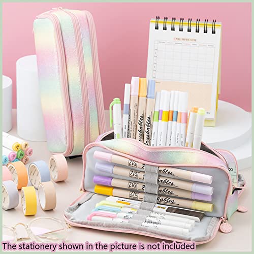 X SIM FITNESSX Pencil Case Teenager Girls Pencil Case 3 Compartments Boys Large Capacity Pencil Case for School & Office (Multicoloured)