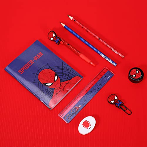 Spiderman 9pcs Transparent Filled Pencil Case Stationery Set Waterproof Boys Girls Kids Children School Travel Exam