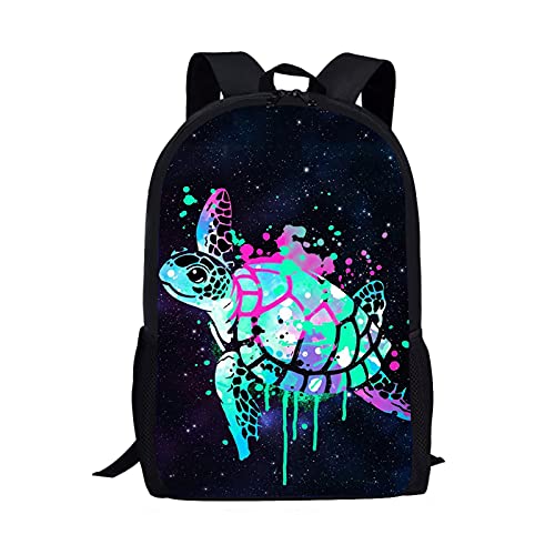 Showudesigns Sea Turtle School Backpack for Boys Kindergarten School Bag Pack Big Capacity Shoulder Bag Junior Rucksack Galaxy Space