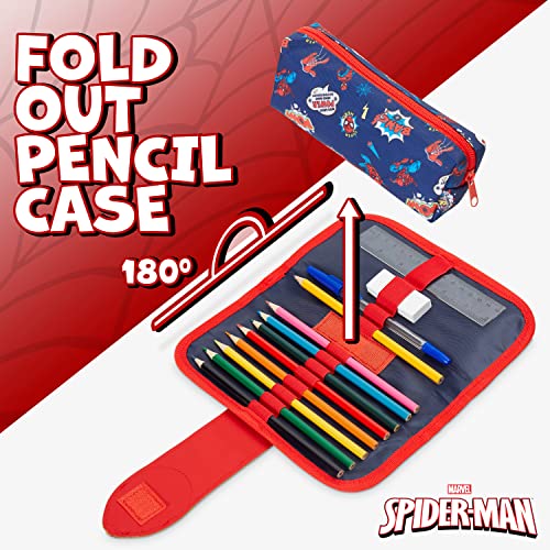 Marvel Boys Pencil Case Spiderman Pencil Cases for Kids with Stationery