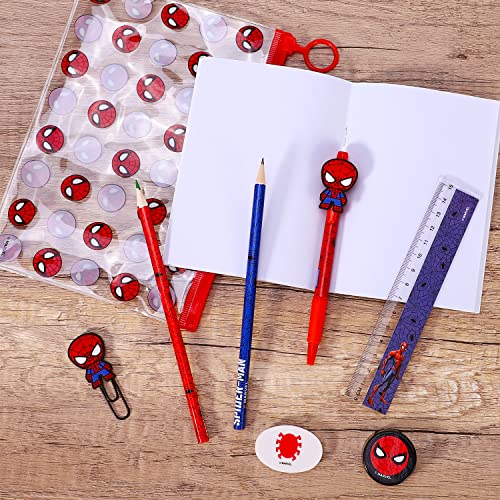 Spiderman 9pcs Transparent Filled Pencil Case Stationery Set Waterproof Boys Girls Kids Children School Travel Exam