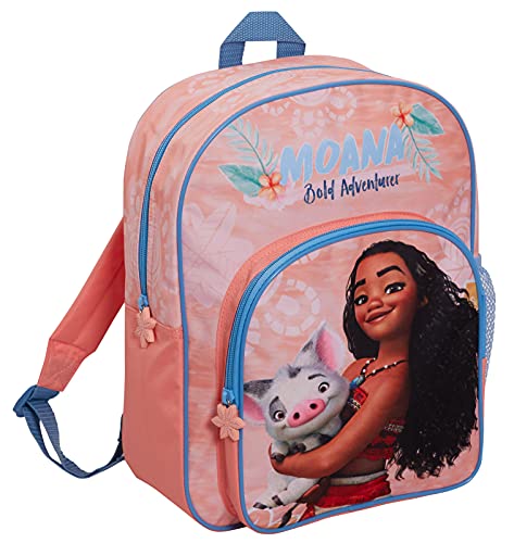 Disney Moana Bag Girls Backpack for Kids Large School Bag Travel Sports Bag with Drinks Holder