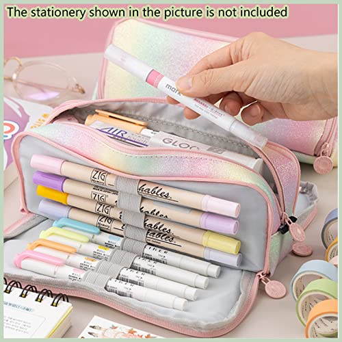 X SIM FITNESSX Pencil Case Teenager Girls Pencil Case 3 Compartments Boys Large Capacity Pencil Case for School & Office (Multicoloured)
