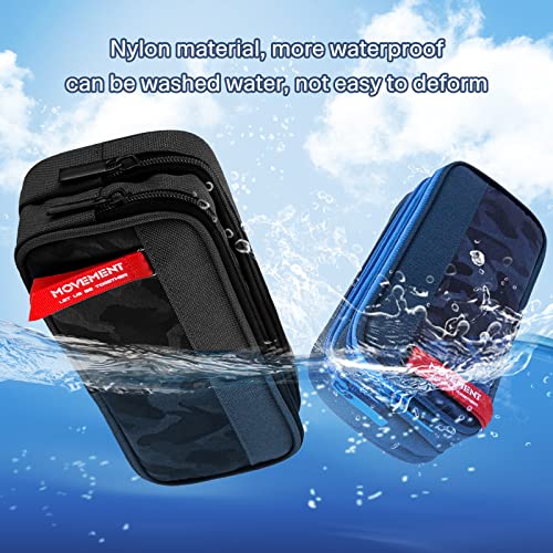 Cooyou Large Capacity Boys Pencil Case, 3 Compartments Pencil Case for Boys and Girls, Smooth Zipper Portable Pencil Pouch Gift, Grey