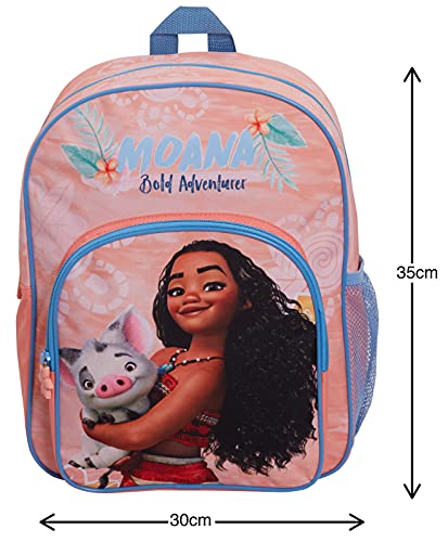 Disney Moana Bag Girls Backpack for Kids Large School Bag Travel Sports Bag with Drinks Holder