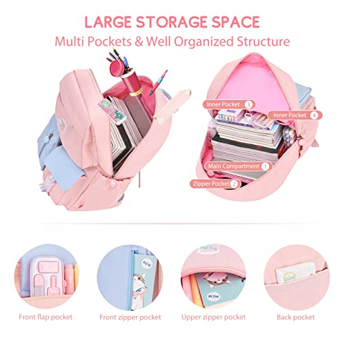 SONARIN Girls Backpack Primary School Bag,Waterproof Lightweight Large Capacity Children Backpack Kids Backpack Elementary School Backpack Girls Schoolbag Book Bag for Students(Purple)