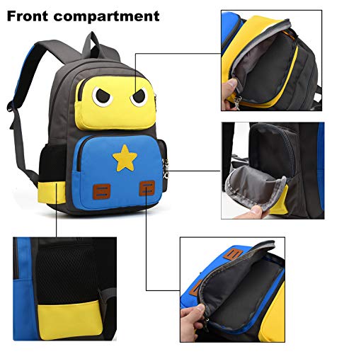 SIVENKE Kid's Backpack Children School Bag for Boys (Yellow and Blue)