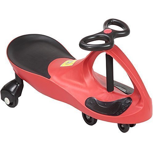 SWING CAR RIDE ON SWIVEL SCOOTER CHILDRENS TOY KIDS WIGGLE GYRO TWIST & GO XMAS GIFT (Red)