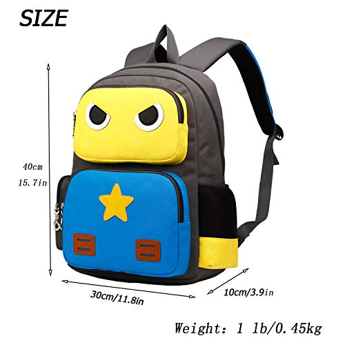 SIVENKE Kid's Backpack Children School Bag for Boys (Yellow and Blue)