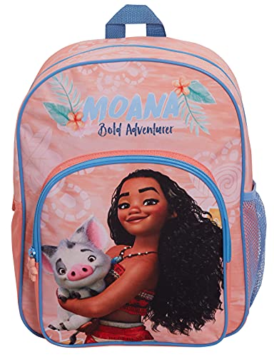 Disney Moana Bag Girls Backpack for Kids Large School Bag Travel Sports Bag with Drinks Holder