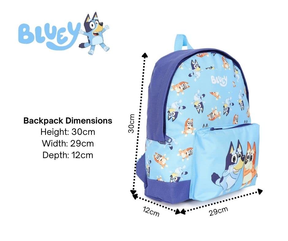 Official Bluey & Bingo Childrens Backpack, Kids Backpack, Schoolbag, Rucksack Blue