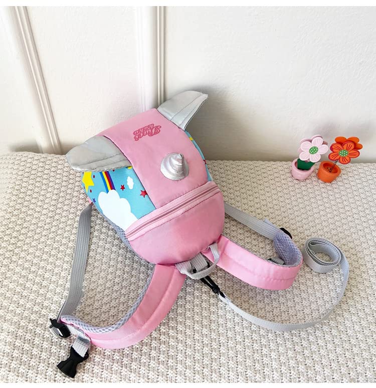 Topways® Cute Unicorn Girl Toddle Backpack, Girls Schoolbag with Walkers Tether Belt, Walking Strap Rucksack with Reins for Girls Age 2 3 4 5
