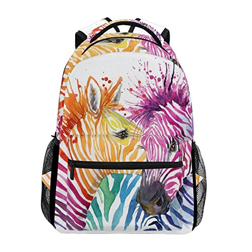 JSTEL Zebra Backpack Rucksack Zebra School Bag for Girls Boys Zebra Love Print Casual Schoolbag Adjustable Shoulder Strap Bookbag