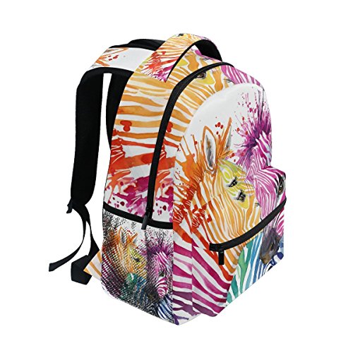 JSTEL Zebra Backpack Rucksack Zebra School Bag for Girls Boys Zebra Love Print Casual Schoolbag Adjustable Shoulder Strap Bookbag
