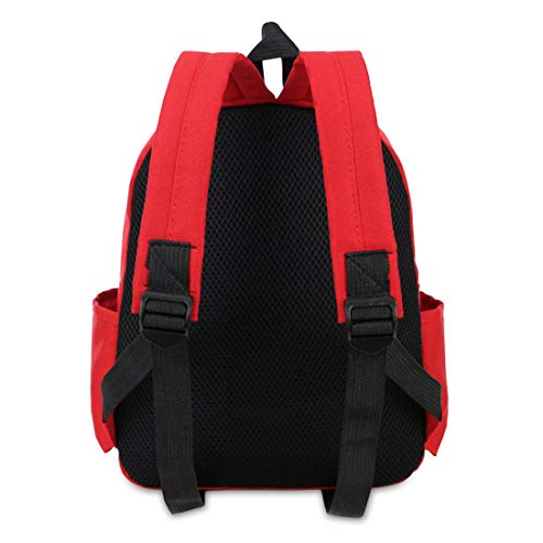 LassZone Cute Toddler Backpack Kindergarten Kids Schoolbag Cartoon Preschool Bag with Adjustable Padded Back Straps for 1-6 Years (Red Star)