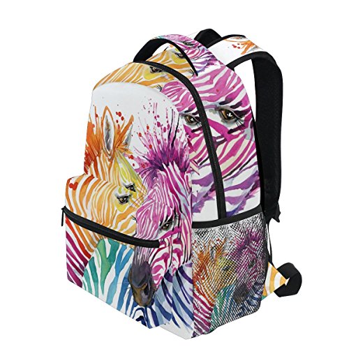 JSTEL Zebra Backpack Rucksack Zebra School Bag for Girls Boys Zebra Love Print Casual Schoolbag Adjustable Shoulder Strap Bookbag