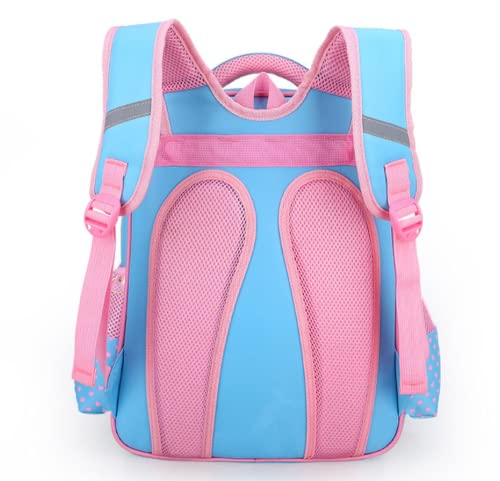 Kids Girls School Reflective Stripe Backpack Children Primary Schoolbag Casual Daypack (Rose)