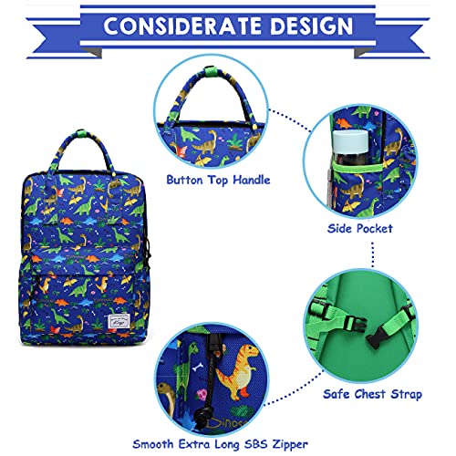 Kasgo Children's Backpack for Kids, Cute Primary Schoolbag Book Bag School Backpack Toddler Rucksack for Boys Girls Lightweight Kindergarten Preschool Daypack with Chest Strap in Dinosaur