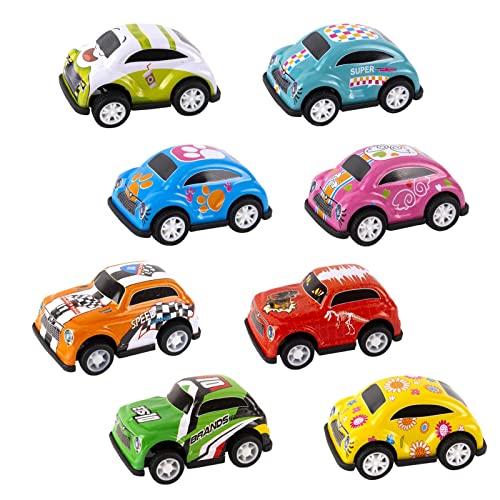 AWAVM Pull Back Cars,8PCSMini Push and Go Car Toy,Pull Back Racing Vehicles for 2 3 5 Year Olds Boys Party Bags Fillers