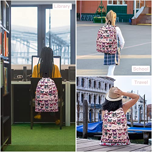 Kono Casual Daypack School Bag Backpacks for Children Students Teenagers Girls Boys Bookbag Women Canvas Travel Rucksack