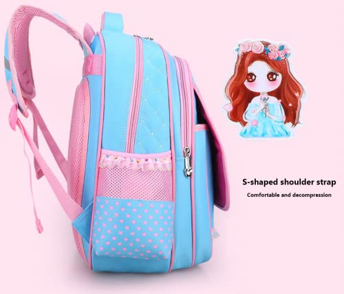 RTMYOR Kids Girls School Reflective Stripe Backpack Children Primary Schoolbag Casual Daypack (Purple)