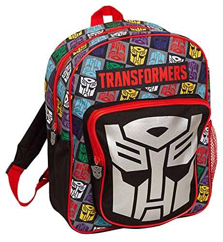 Transformers Boys Backpack Official Bag for Back to School Kindergarten Kids Large Capacity Autobots Bumblebee, Optimus Prime and Megatron Sports Rucksack Lunch Bag Travel Carry On Case