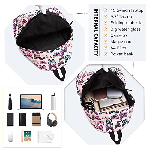 Kono Casual Daypack School Bag Backpacks for Children Students Teenagers Girls Boys Bookbag Women Canvas Travel Rucksack