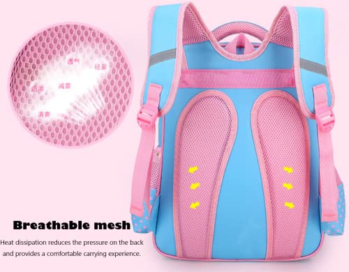 RTMYOR Kids Girls School Reflective Stripe Backpack Children Primary Schoolbag Casual Daypack (Purple)