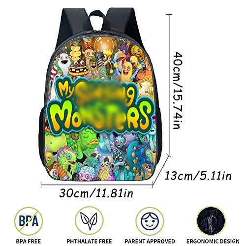 REYOK Singing Monster Backpacks Boys Monsters Backpack Children's School Bag Singing Backpack Schoolbag Girls Boys School Bags Cartoon Book Stationery Bag Rucksack Backpack Bag School Bags