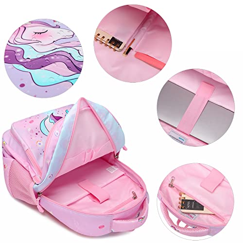 Backpack for Girls Unicorn School Bag Elementary Bookbag Backpacks Teens Unicorn Schoolbags for Girl Children Backpack Set Kids Daypack