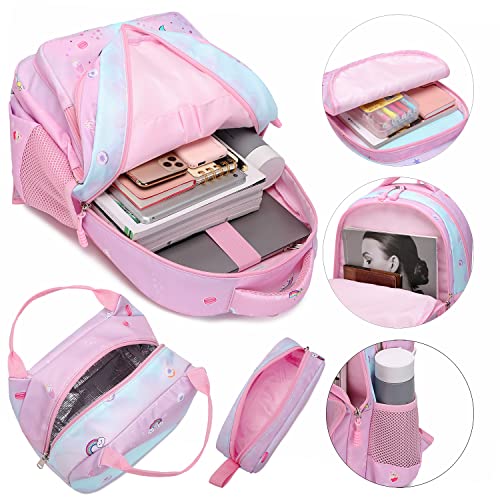 Backpack for Girls Unicorn School Bag Elementary Bookbag Backpacks Teens Unicorn Schoolbags for Girl Children Backpack Set Kids Daypack