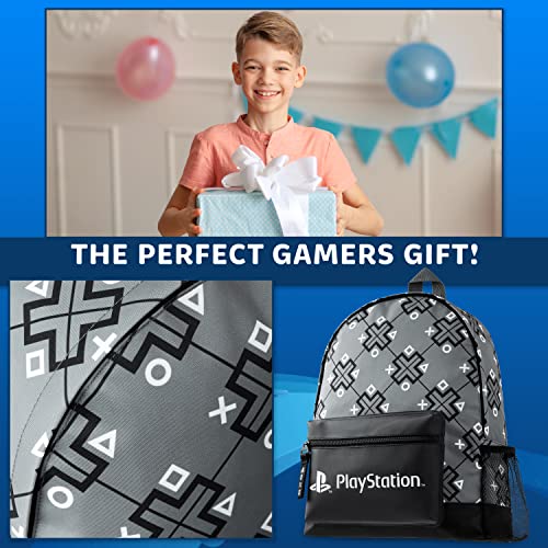 PlayStation Backpack Gaming School Bag for Kids and Teens, Grey, One Size