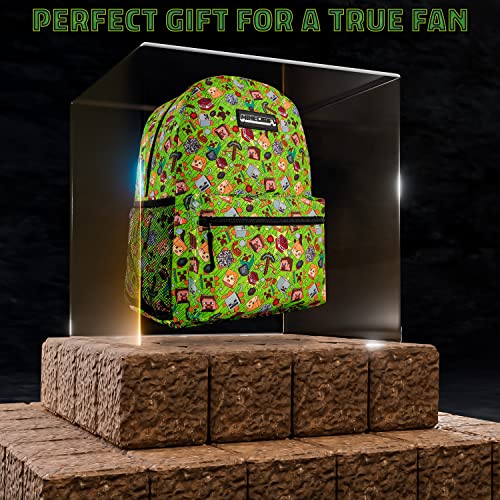 Minecraft School Bag Boys and Girls, Kids Backpack (Green)