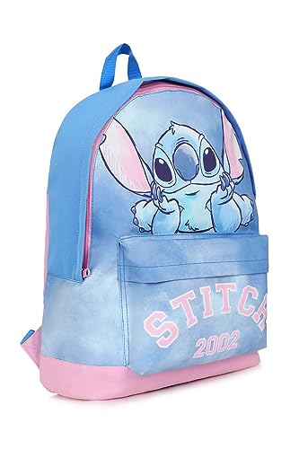 Disney Lilo and Stitch Girls Backpack, Kids Schoolbag, Rucksack Blue