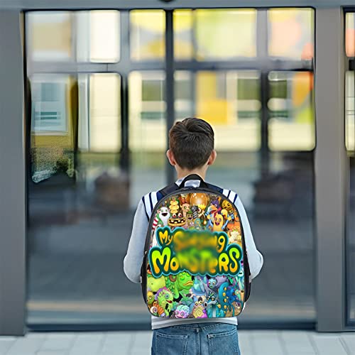 REYOK Singing Monster Backpacks Boys Monsters Backpack Children's School Bag Singing Backpack Schoolbag Girls Boys School Bags Cartoon Book Stationery Bag Rucksack Backpack Bag School Bags