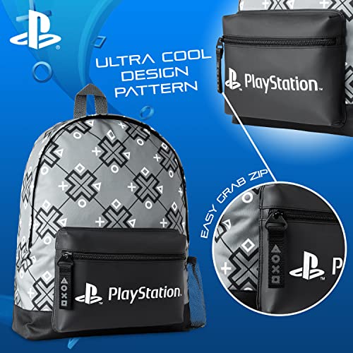 PlayStation Backpack Gaming School Bag for Kids and Teens, Grey, One Size