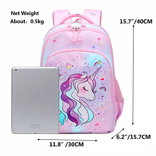 Backpack for Girls Unicorn School Bag Elementary Bookbag Backpacks Teens Unicorn Schoolbags for Girl Children Backpack Set Kids Daypack