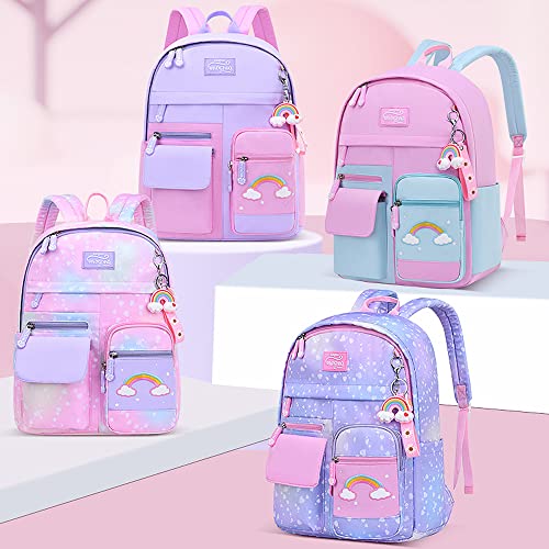 Kaxich School Backpack for Girls Large Capacity Bookbag Starry Sky Rucksack Bag Children Daypack for Teen Girl
