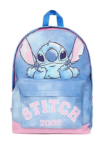 Disney Lilo and Stitch Girls Backpack, Kids Schoolbag, Rucksack Blue