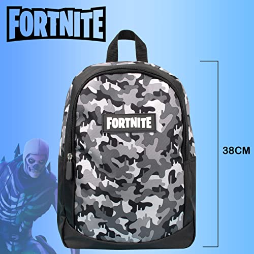 FORTNITE - Kids Backpack Camo Design School Backpack - 2 Spacious Compartments - Padded - Adjustable Straps - Children/Teen Backpack