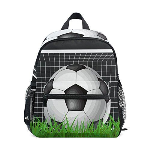 Kids Backpack Soccer Box On Green Grass Schoolbag for Children Preschool Boys Girls Toddlers