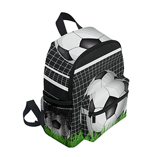 Kids Backpack Soccer Box On Green Grass Schoolbag for Children Preschool Boys Girls Toddlers