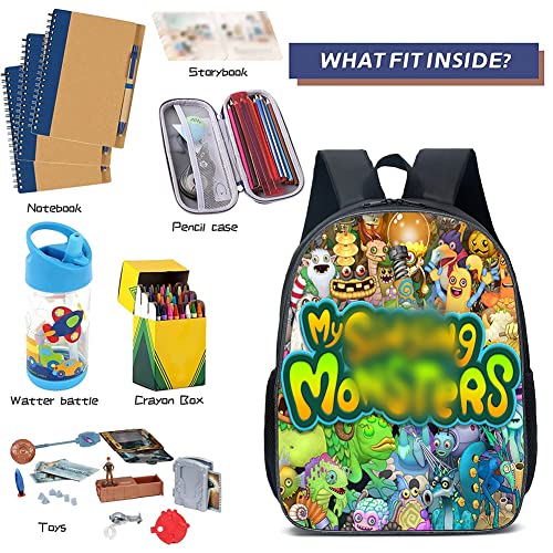 REYOK Singing Monster Backpacks Boys Monsters Backpack Children's School Bag Singing Backpack Schoolbag Girls Boys School Bags Cartoon Book Stationery Bag Rucksack Backpack Bag School Bags