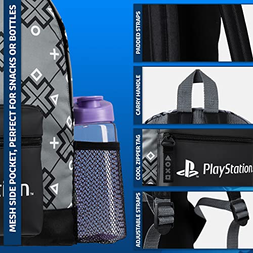PlayStation Backpack Gaming School Bag for Kids and Teens, Grey, One Size