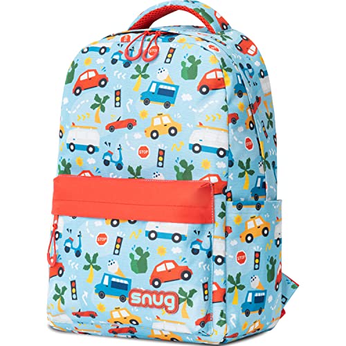 Snug Kids Backpack for School, Sports and Travel Perfect for Ages 4+ (Cars)