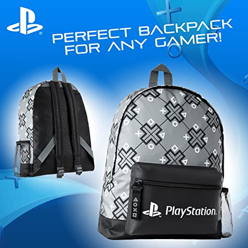 PlayStation Backpack Gaming School Bag for Kids and Teens, Grey, One Size
