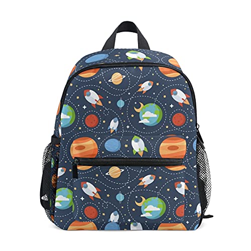 Mnsruu Kids Backpack Travel Rucksack Space Pattern Schoolbag for Preschool Boys Girls
